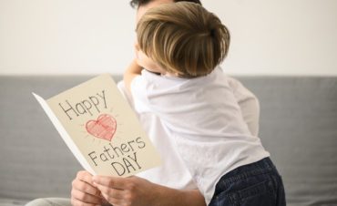 Father Receiving Fathers Day Card