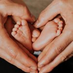 Father Holding Babys Feet Love Heart Shape