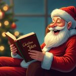 Illustration Santa Reading Christmas Jokes