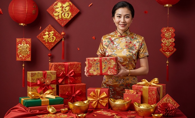 Chinese New Year Photo Table Of Gifts