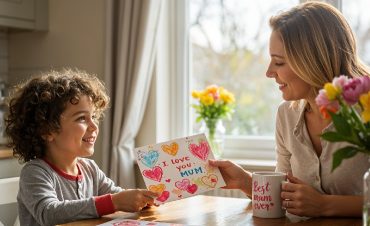 Boy Giving Mothers Day Card